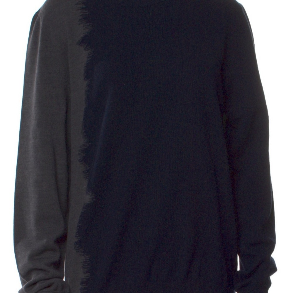 Hermes Men's Charcoal and Navy Crewneck Sweater